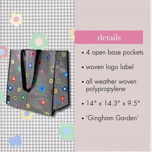 Kate Spade Gingham Garden Shopping Tote, NWT - Picture 4 of 4